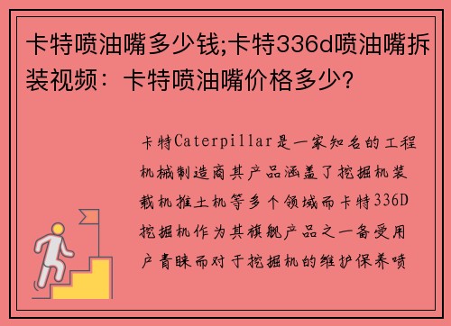 卡特喷油嘴多少钱;卡特336d喷油嘴拆装视频:卡特喷油嘴价格多少?